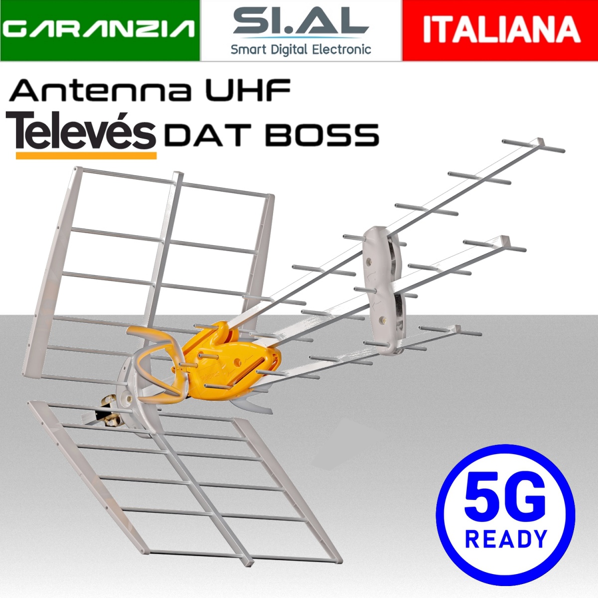 Antenna UHF Televes DAT BOSS 5G Ready in alluminio con F