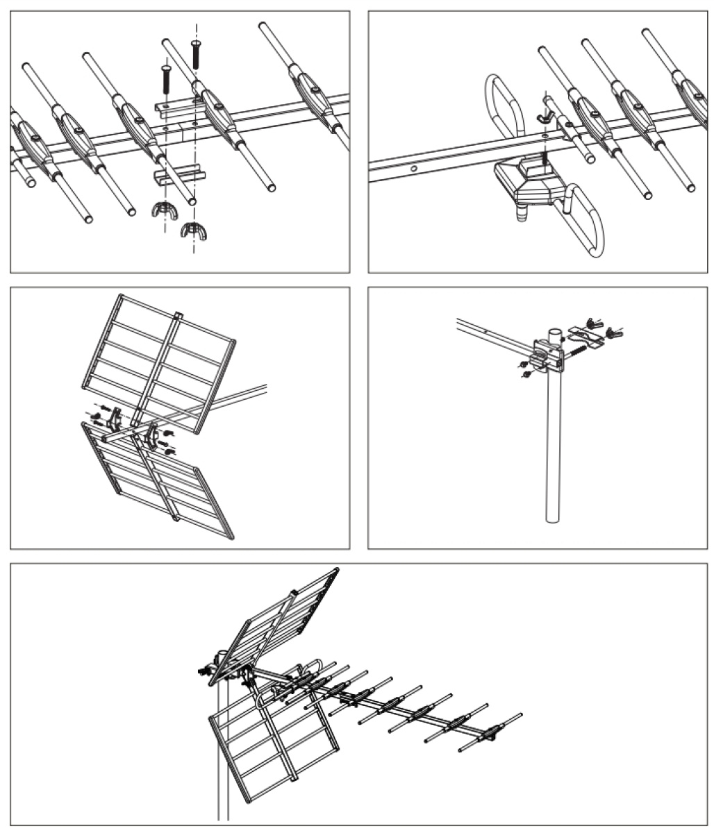 Assemblaggio antenna tv installazione schema