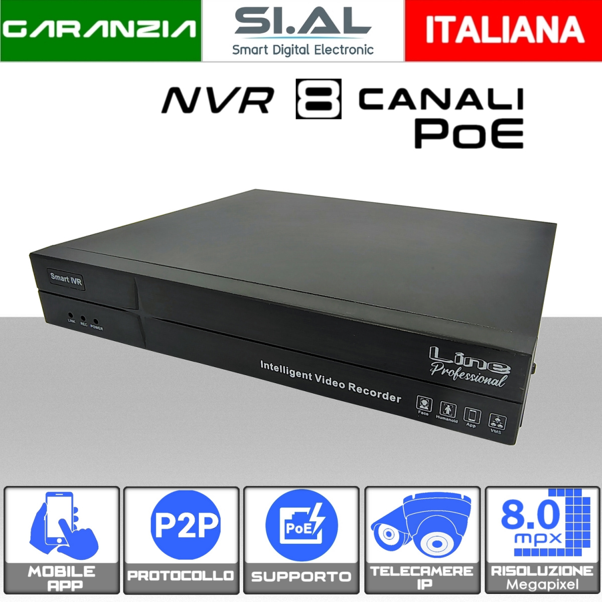 nvr 8 poe risoluzione 8mp