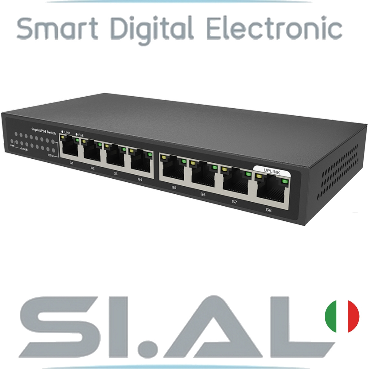 Switch ethernet gigabit 8 poe HT-POE33007P