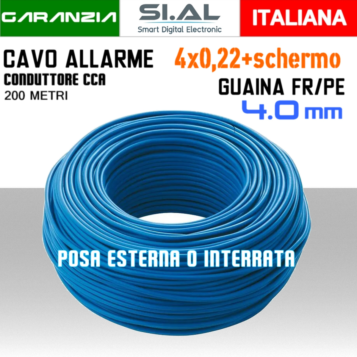 B200422200 cavo allarme per esterno 4 fili