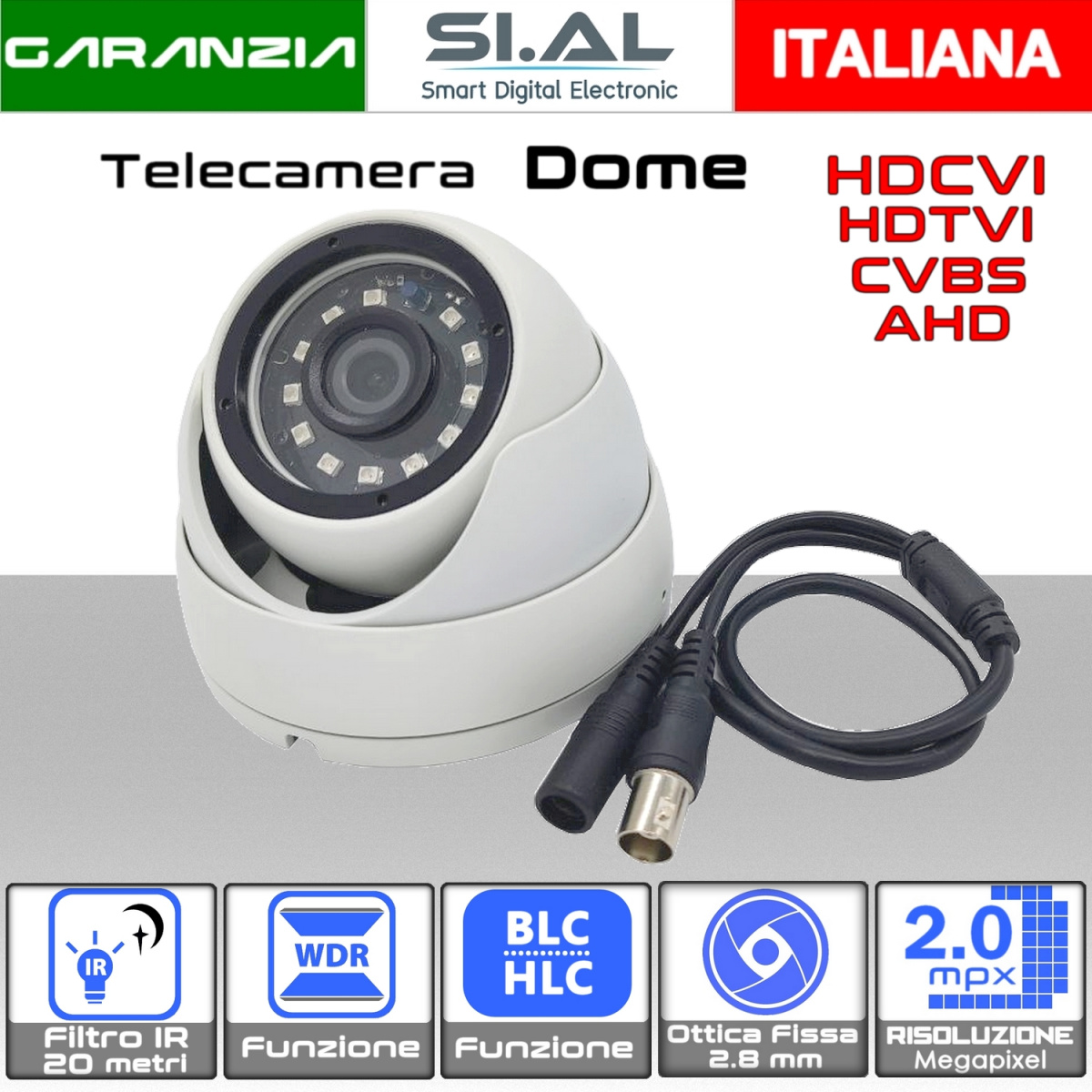 VT102x4-2 Telecamera turret 2 mp ottica 2.8 mm