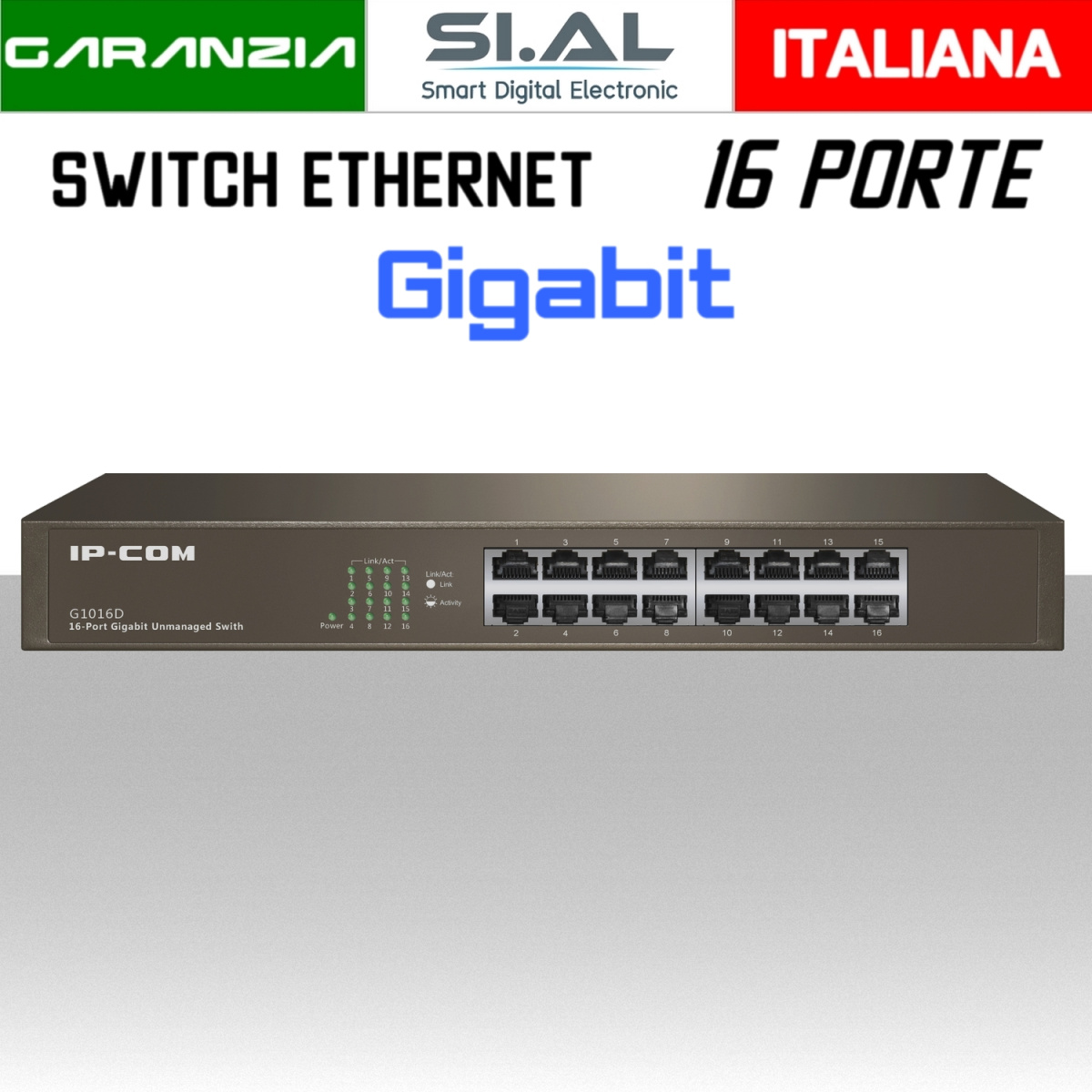 0419 switch 16 porte gigabit