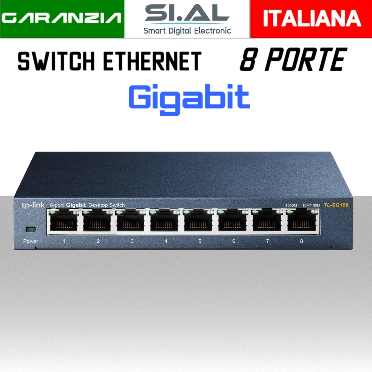 0455 Switch ethernet 8 porte gigabit