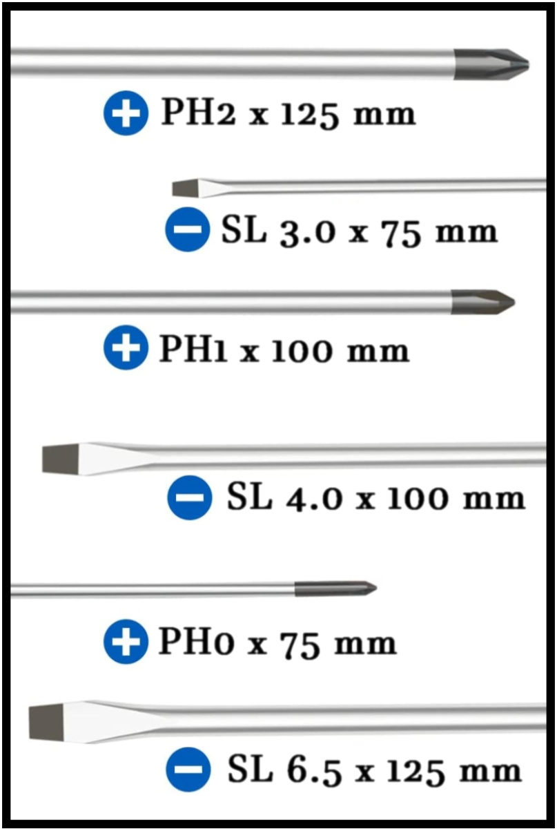set cacciaviti varie punte e dimensioni