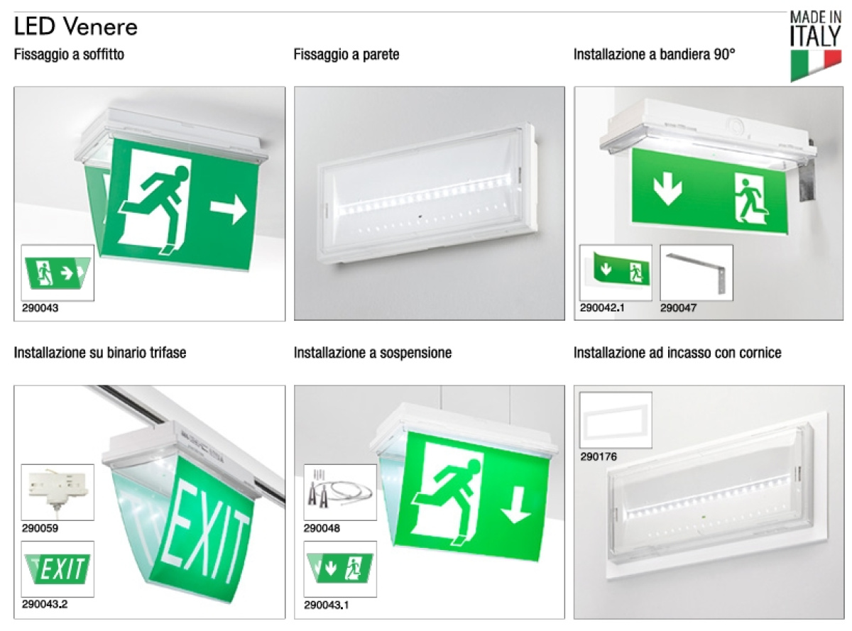 Lampada emergenza venere con autotest