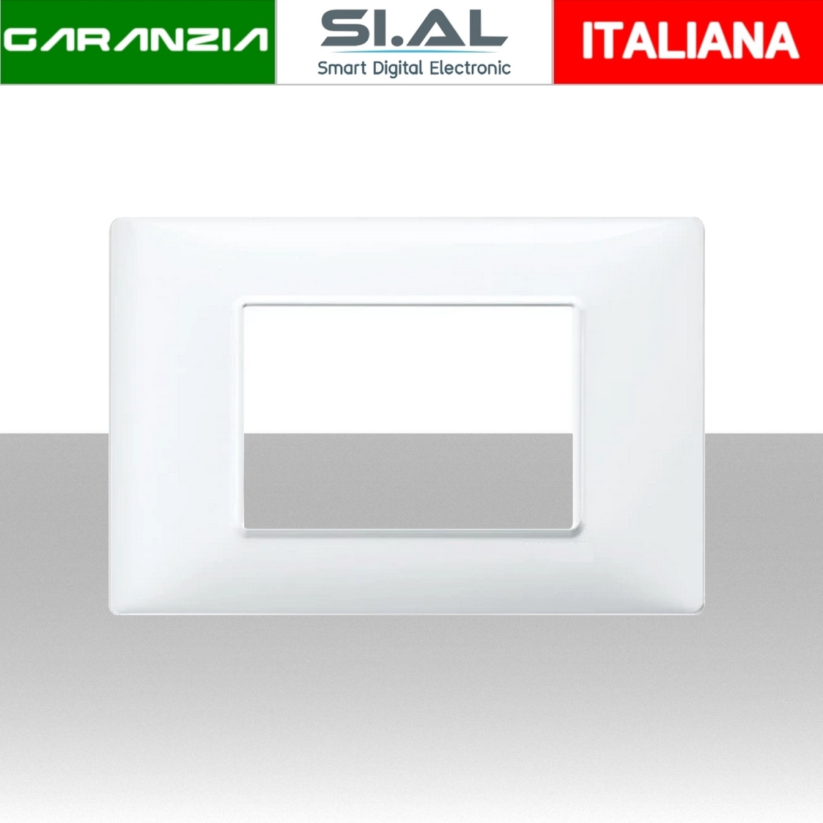 placca 3 moduli bianca