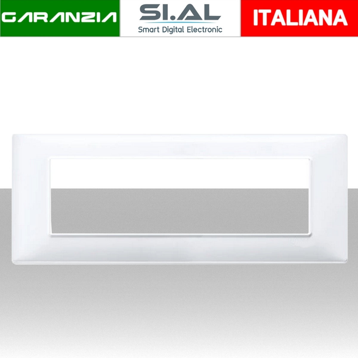 placca 7 moduli bianca