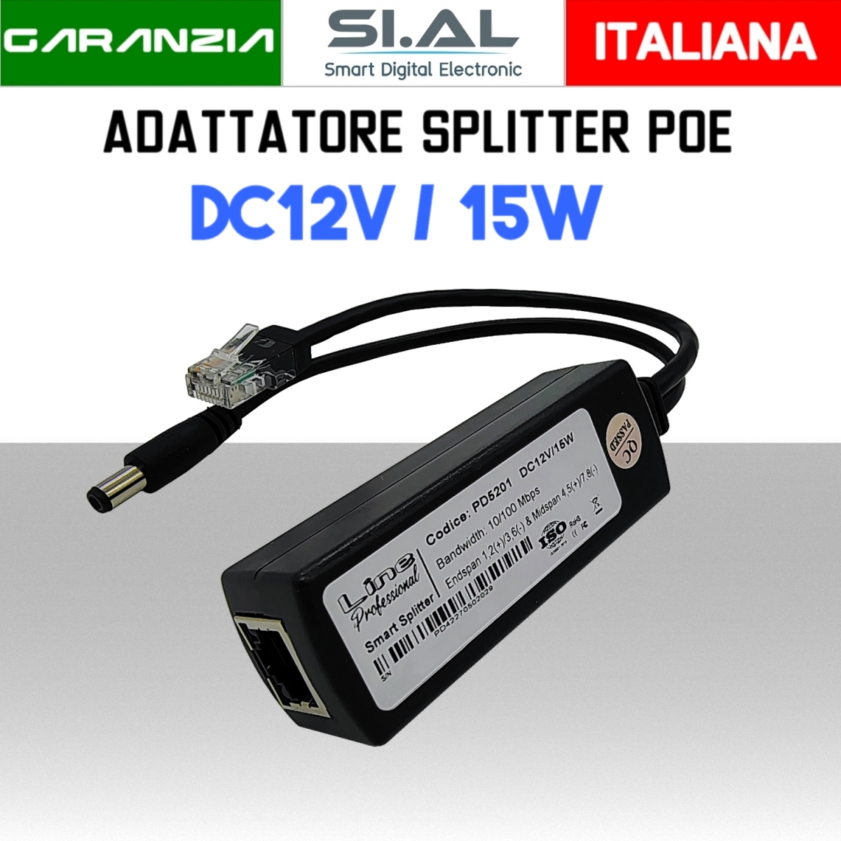 splitter poe ethernet 15w