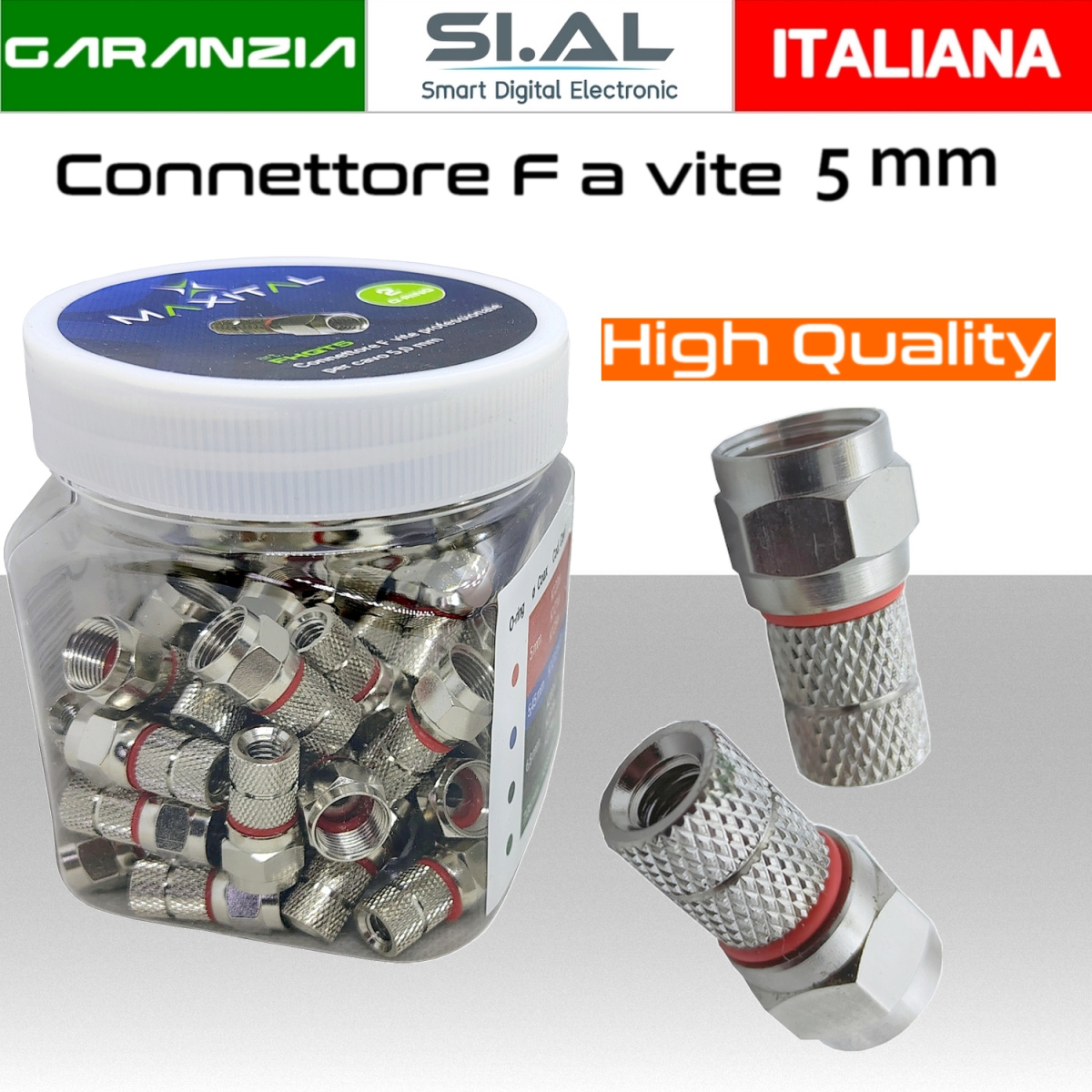 3163 Connettore F 5mm con oring