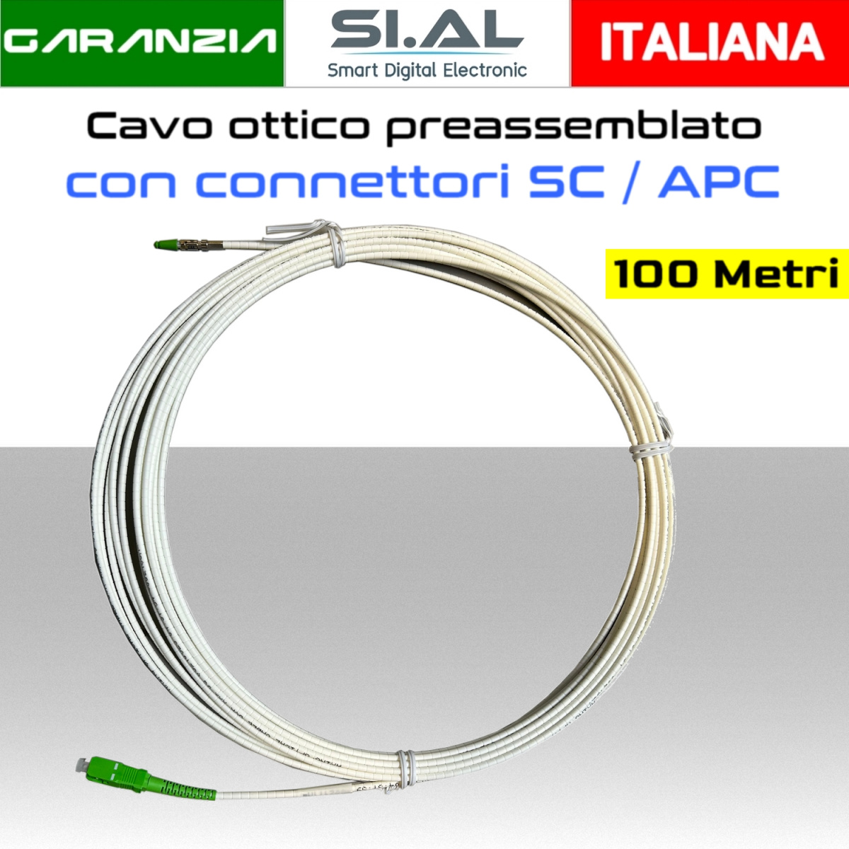 cavo ottico monomodale 100 metri sc/apc componibile