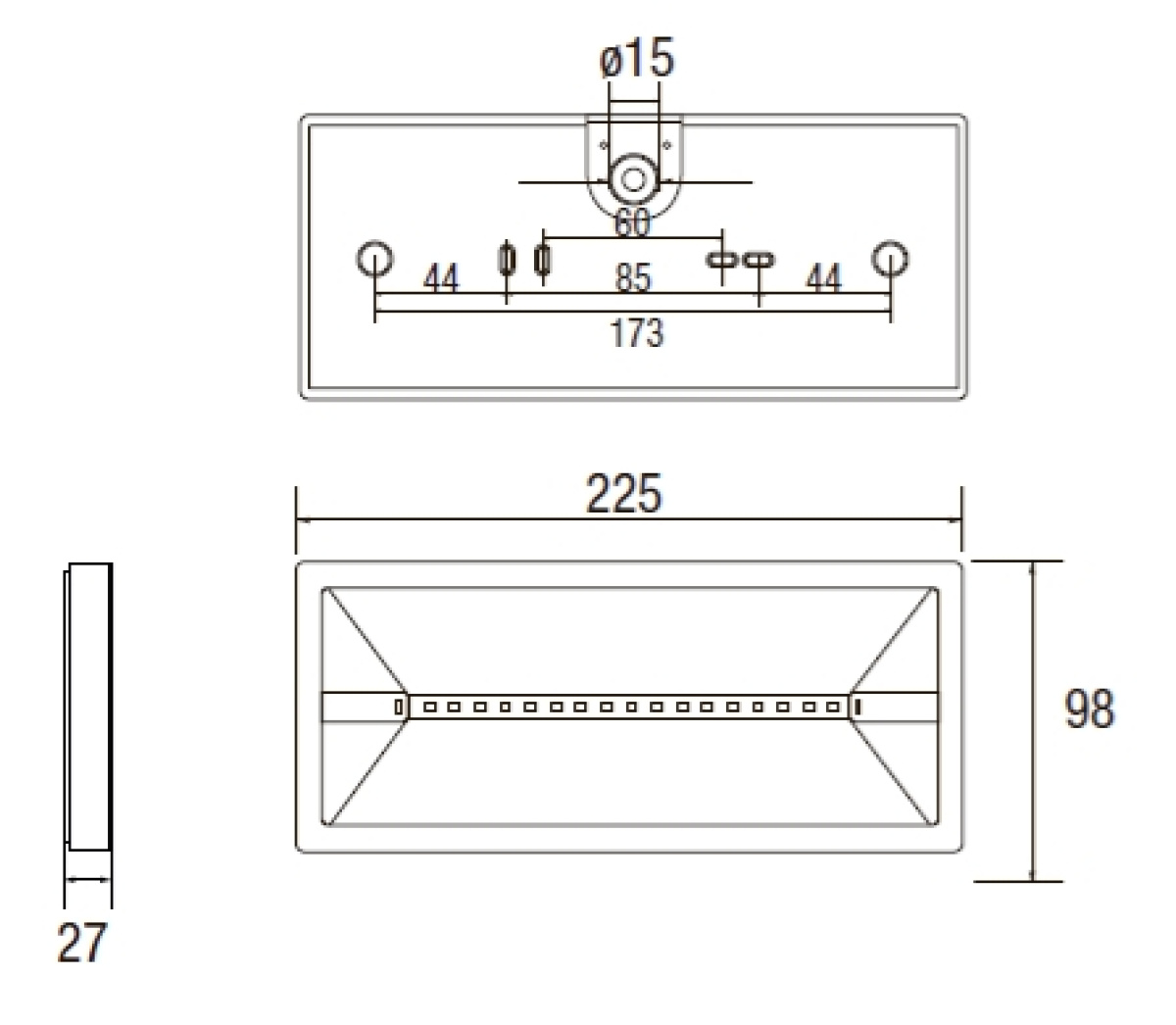 lampada emergenza led dimensioni per installazione