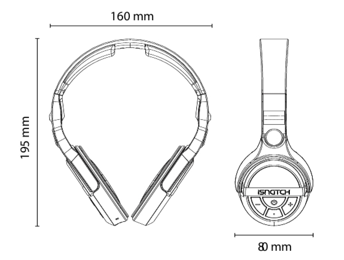 Dimensioni Cuffie senza fili per TV