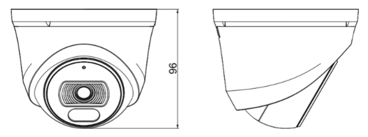 dimensioni telecamera ip turret