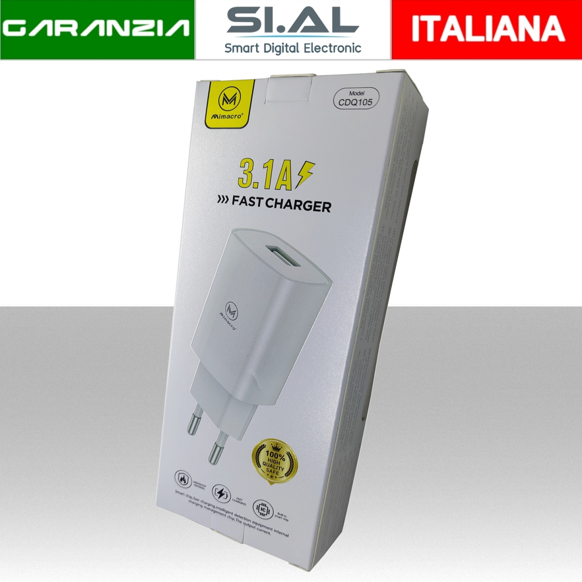 MIM31-381 Alimentatore usb Smartphone Flash Charger 3.1A
