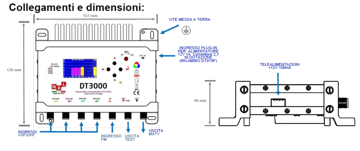 Centrale TV programmabile DT3000 N.E.L. Elettronica