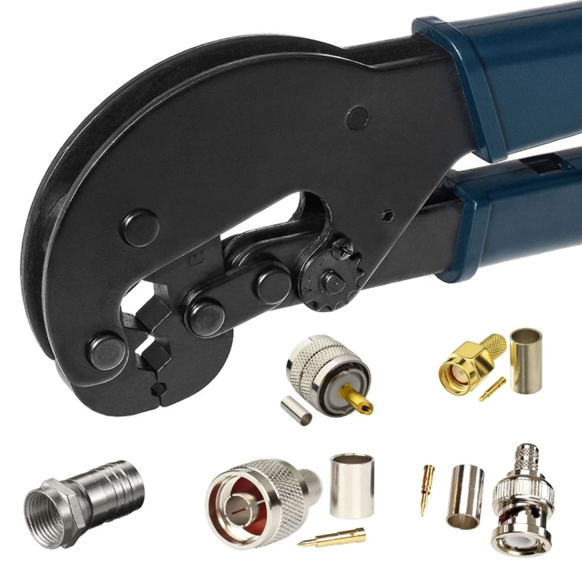 Pinza a crimpare per connettori F SMA TNC UHF 