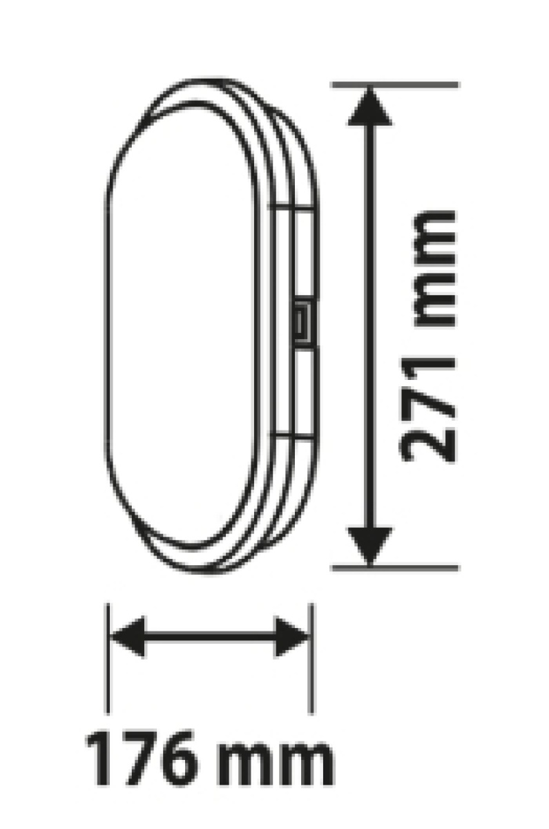 Dimensioni Plafoniera ovale per esterno e cantine