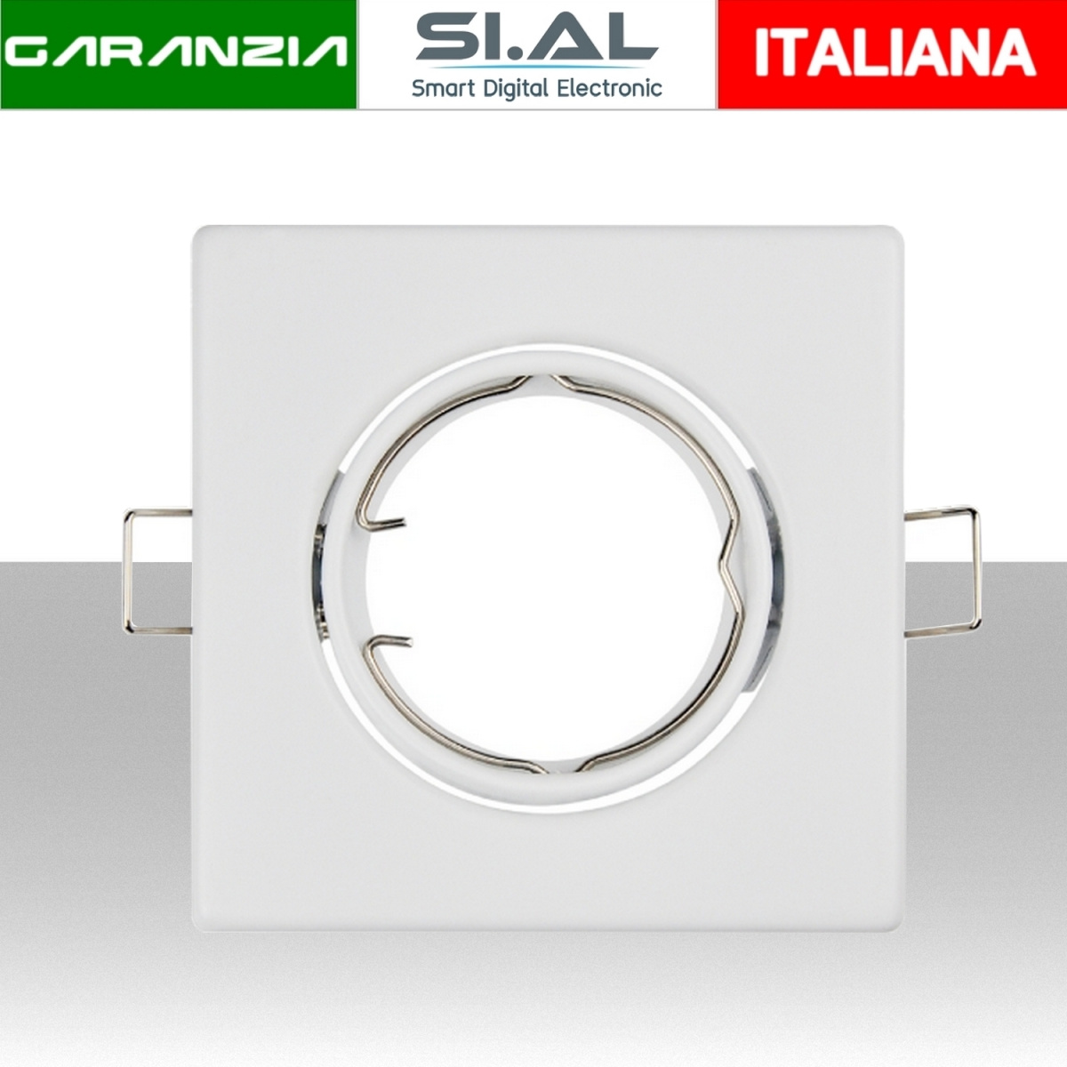 SA2260K Ghiera incasso quadrata orientabile 84mm bianca