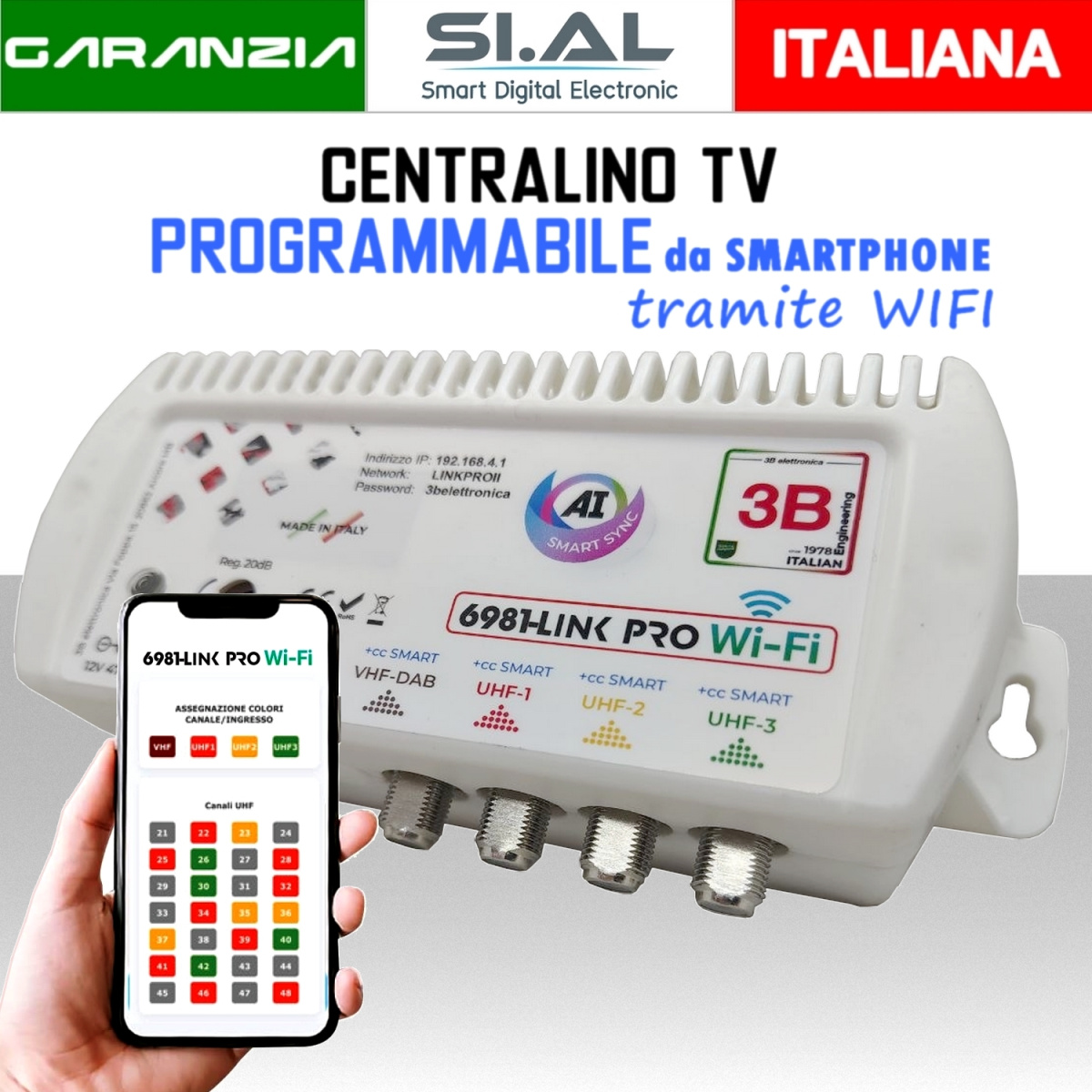 Centralino TV da interno Link 6981 programmabile wifi da telefono