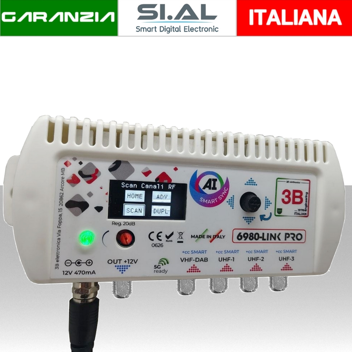 Centralina TV 4 Ingressi programmabile da Display | 6981-LINK PRO 