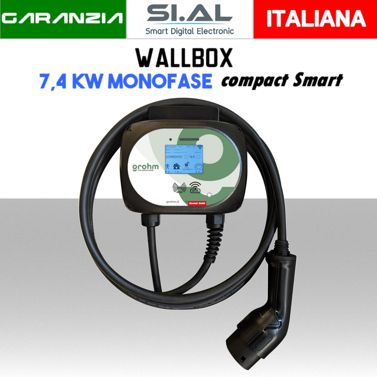Colonnina Grohm GW7CSL da 7kW smart