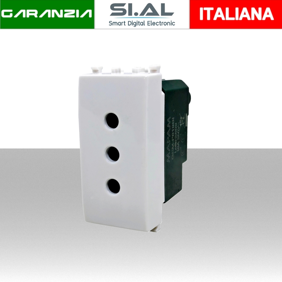 619BI Presa 10A 250V Bianca MAPAM