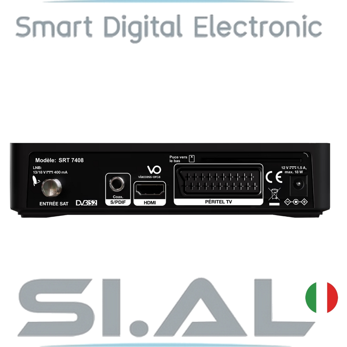 Decoder TNTSAT SRT7408 HD con scheda ufficiale TV francese