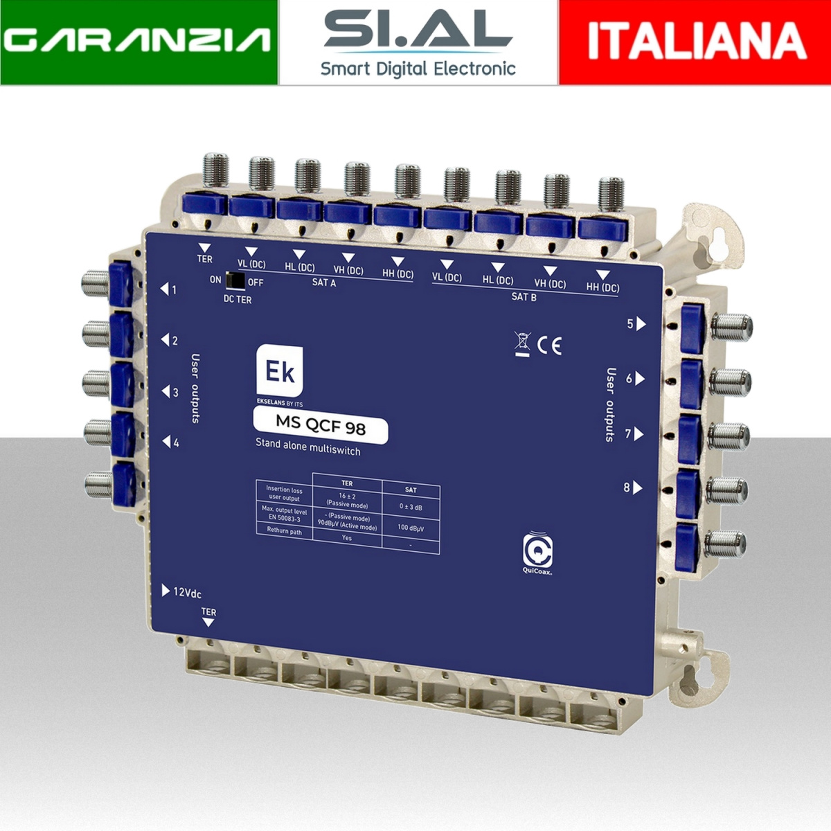 Multiswitch Compatto 9 Ingressi  8 Uscite legacy MS QCF 98