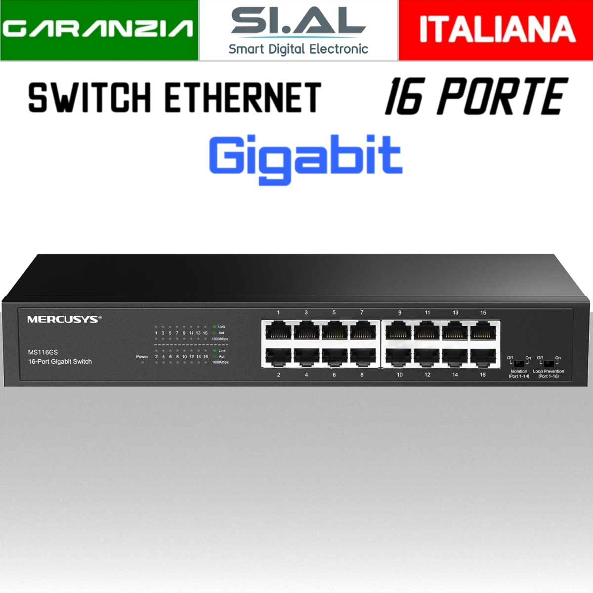 switch ethernet 16 porte gigabit MS116GS