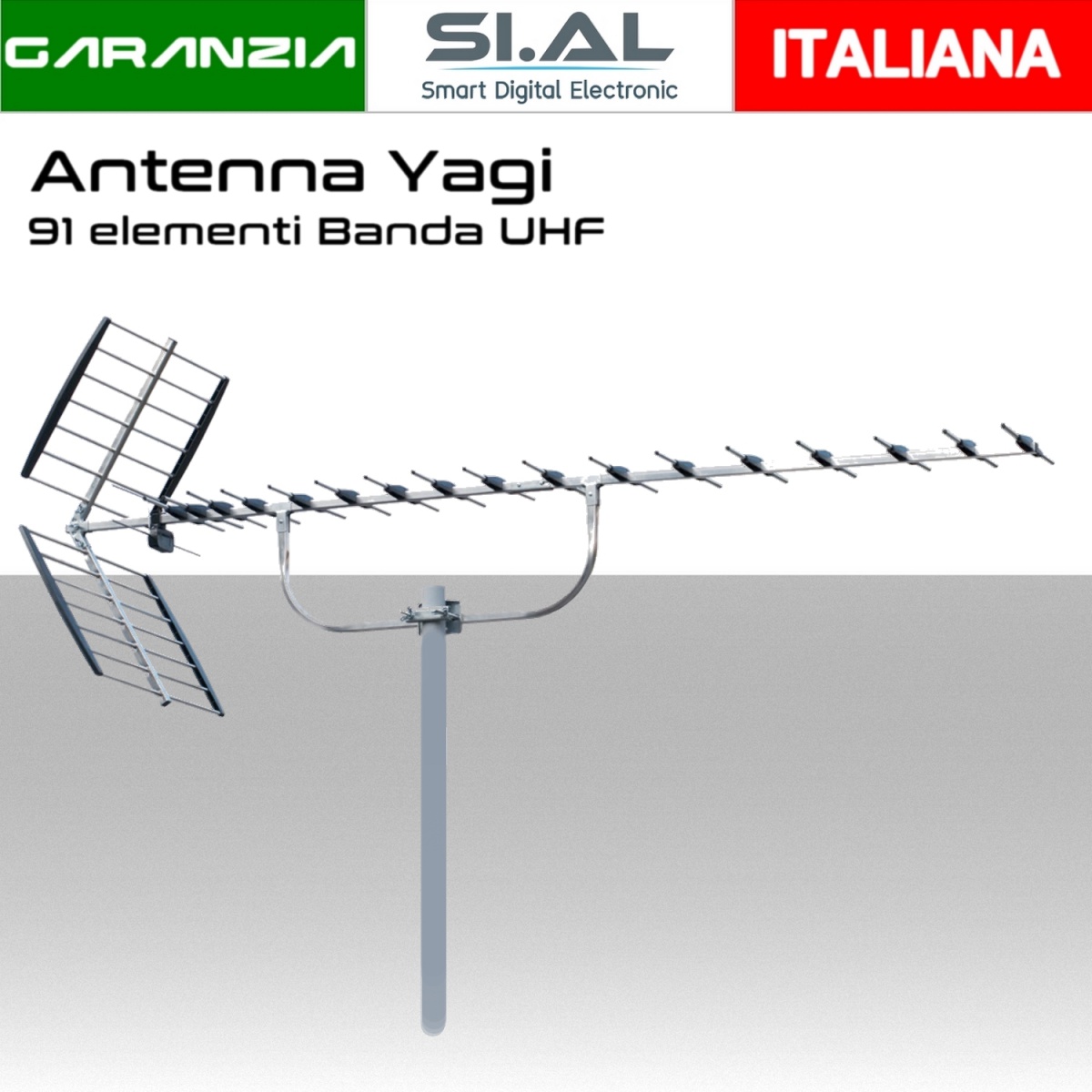 Antenna TV Esterna ANFEL UHF 21-48 Con Filtro 5G LTE - Alto Guadagno 18dBi