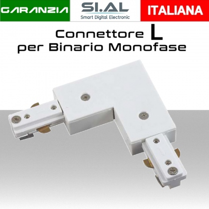 Connettore tipo L per binario monofase Bianco