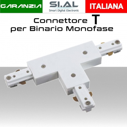 Connettore tipo T per binario monofase Bianco