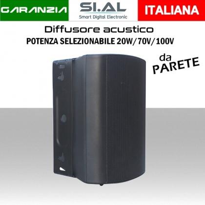 Diffusore acustico da parete X-DOME 20W 70V/100V/8Ω  a 2 vie potenza selezionabile 