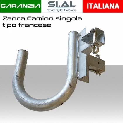 Zanca camino tipo francese  supporto curvo 90° per parabole