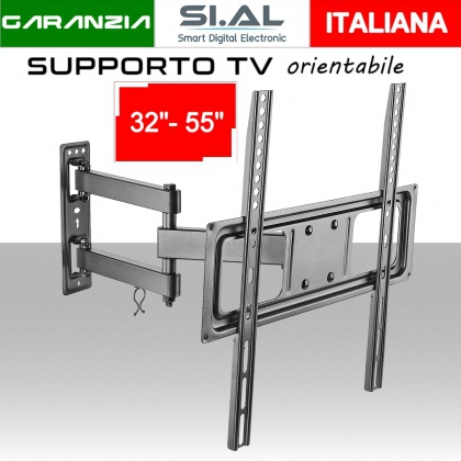 Supporto TV orientabile staffa muro per schermi da 32