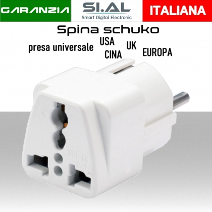 Spina schuko presa universale USA,UK,CINA,EUROPA