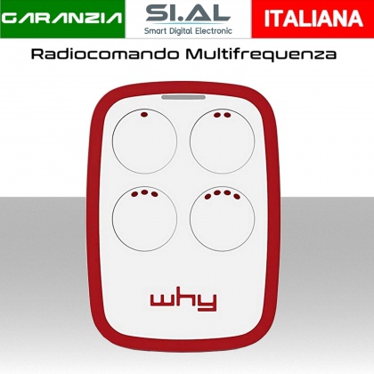 Radiocomando universale rolling code e fisso Multifrequenza 433Mhz a 868Mhz per automazioni cancelli barriere modello WHY EVO 