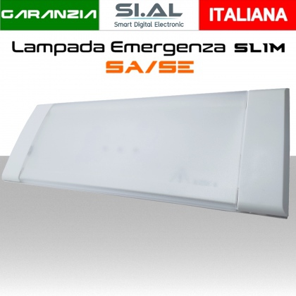 Lampada emergenza LED slim da 125 lumen configurabile SA/SE protezione IP40 con pittogrammi inclusi