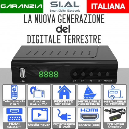 Decoder TV dvb t2 Full HD  Notonly con telecomando 2 in 1  controllo HDMI CEC anche  retro tv risoluzione video Full HD 