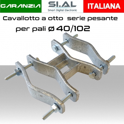 Cavallotto distanziatore per pali antenna diametro 40 - 102 mm separatore 5 cm serie pesante