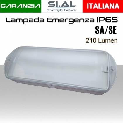 Lampada emergenza LED da esterno configurabile SA/SE IP65 con pittogrammi inclusi 210Lm