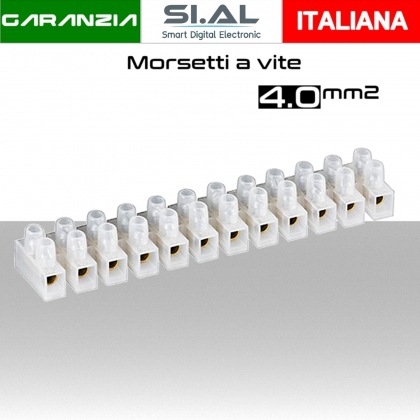 Morsetti a vite base quadrata 4,0 mm² stecca da 12 unità