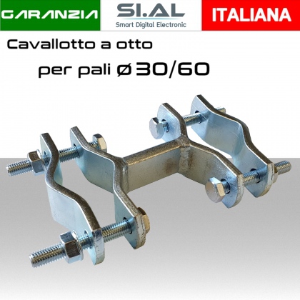 Cavallotto distanziatore per pali antenna diametro 30 - 60 mm separatore 6,5 cm