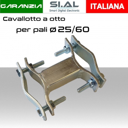 Cavallotto distanziatore per pali antenna diametro 25- 60 mm separatore 6 cm