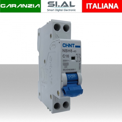 Interruttore magnetotermico 16A compatto 1 modulo CHINT