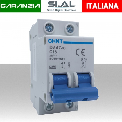 Interruttore magnetotermico 16A due moduli CHINT 