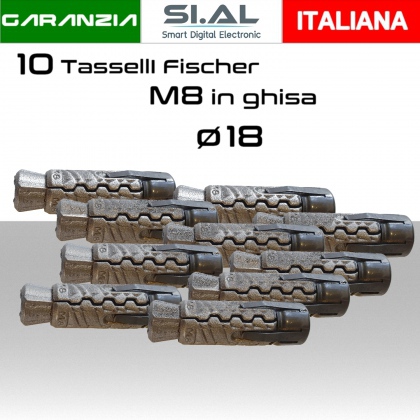 Tasselli M8 ancorante in ghisa ø 18 PACK 10pz.