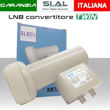 Lnb 2 uscite universali legacy illuminatore TWIN per parabola satellitare offset universale MITAN SLB01