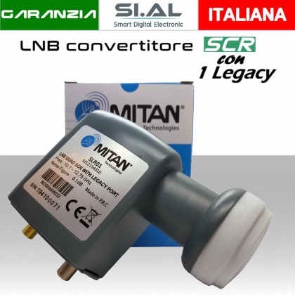 Lnb scr 1 uscita legacy illuminatore unicable per parabola satellitare offset universale MITAN SLR01